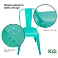 thumbnail image 3 of Silla Tolix Blanco Metálico Metal Para Comedor Minimalista verde 1, 3 of 9