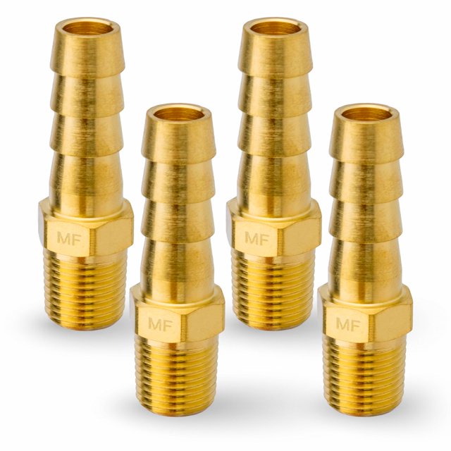 MAACFLOW Latón 1/8"" Macho NPT a 5/16"" Manguera ID Barb Manguera Adaptador Conector (Paquete de 4)