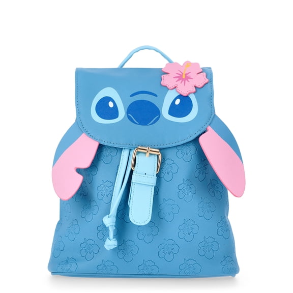 Disney Girls' Lilo and Stitch Mini Drawstring Backpack, Blue