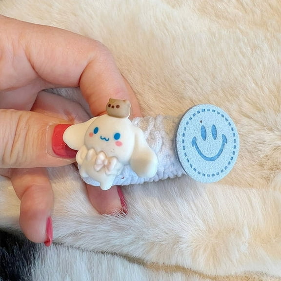 Sanrio Macaron Color Hairband Fluffy Hair Loop Cinnamoroll Summer Easy Matching Elasticity Accessories Cartoon Anime Student
