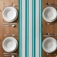 thumbnail image 6 of Teal Stripes Table Runner - 70 Inch Long, Kitchen Dining Table Runner Dresser Scarves, Modern Minimalist Horizontal Ombre Lines Farmhouse Decor for Coffee Tables Wedding Party Banquet, 6 of 8