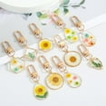 thumbnail image 2 of Resin Keychain Natural Dried Flowers Pendant Oil Drip Treatment Process Key Ring for Women Girls Nationality Eyes, 2 of 4