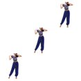 thumbnail image 1 of Sonducket Pantalones de danza del vientre indio para mujer, traje de baile con cordones en la espalda, traje profesional para adultos, ropa azul Type1 NO1, 1 of 5