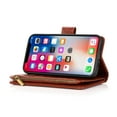 thumbnail image 6 of Phone Case for Samsung Galaxy A33 5G Leather Zipper Wallet Case 9 Credit Card Slots Cash Money Pocket Clutch Pouch Stand Strap Cover for Galaxy A33 5G - Brown, 6 of 8