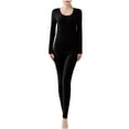 thumbnail image 5 of Sakmal Thermal Underwear Set Women Plus Size Fleece Lined Long Underwear Black for Cold Weather Base Layer for Women Sizes M-3XL, 5 of 5