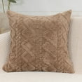 thumbnail image 3 of 20x20 inch set of 2 pieces soft fluffy short fleece wool pillow case square pattern cushion cover, 3 of 6