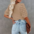 thumbnail image 3 of Yesfashion Womens Short Sleeve Sweaters Crewneck Knit Pullover Tops Summer Lightweight Crochet Blouse Shirt, 3 of 4