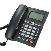 ammoon Caller Corded Landline Telephone, Adjustable LCD Brightness, Black