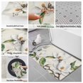 thumbnail image 6 of Botanical Flowers Bath Mat 3 Piece Bathroom Rug Set, Vintage Rustic White Floral Leaves Non Slip Bath Rug Contour Mat and Toilet Lid Cover, Absorbent Shower Mats Soft Bath Rugs and Mats Sets, 6 of 8