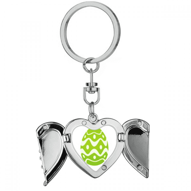 Porte-clés Design Œuf de Festival de Pâques Motif Culture Cœur Aile d'Ange