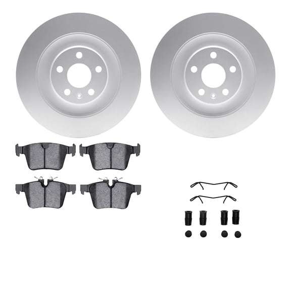 Dynamic Friction Company Rear Geospec Brake Rotors with 5000 Advanced Brake Pads includes Hardware 4512-27112