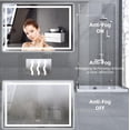 thumbnail image 2 of YUSAZENS Wall Mounted LED Vanity Bathroom Mirror, Aluminum Alloy Frame with 3 Color Light Modes, Dimmable Touch Control Modern Decor Mirror 24x32 Inch, 2 of 6