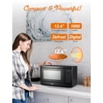 thumbnail image 4 of COMMERCIAL CHEF Microondas de 1.3 pies cúbicos con 10 niveles de potencia, microondas con cerradura de puerta con botón, microondas de encimera de 1000 W con temporizador y controles digitales, negro, 4 of 5