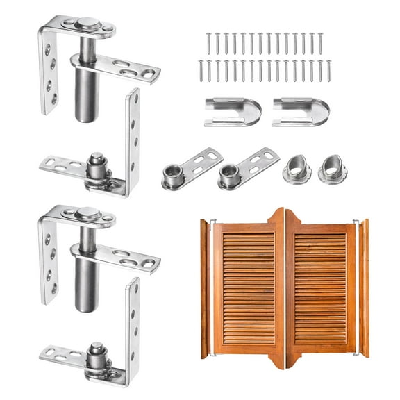 2 Set Heavy Duty Saloon Door Hinges, Self-Return Cafe Door Hinge 304 Stainless Steel Swinging Door Hardware for 16mm Thick Door, MIN, 22lbs Load Bearing