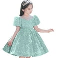 thumbnail image 4 of Toddler Girls' Dresses Kids Cute Sequin Glitter Party Carnival Gown Princess Formal Dress For Girls, 4 of 5