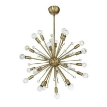 Mid Century Modern Twenty Four Light Chandelier-Warm Brass Finish Bailey Street Home 159-Bel-2245888