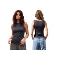 thumbnail image 2 of LMLYSoH Women's Striped Sleeveless Tops Boat Neck Slim Fit Summer Tanks Casual Horizontal Stripe Vest, 2 of 9