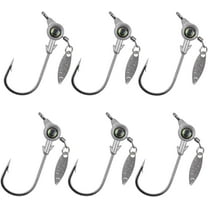 OROOTL Jig Heads Fishing Hooks 10pcs Crappie Jig Heads Round Ball Head Spinner Blade Spin 3D Big Eyes Saltwater Jig Hook Lure Fishing Jigs for Speckled Trout Redfish Bass Fishing Tackle Accessories