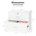 thumbnail image 2 of Ktaxon Wood 2 Drawer File Cabinet with Lock, Lateral  Lockable Wood Filing Cabinet for Home Office, Printer Stand with Drawers, Fits Letter, Legal & A4 Files, White, 2 of 9