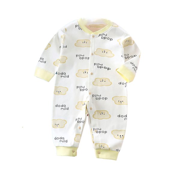 LUOGENLI Pyjamas pour Filles Taille 8-9 Printemps Été Nouveaux Vêtements pour Bébé Manches Longues Vêtements de Printemps Pyjamas pour Bébé Sans Os Justaucorps en Mélange de Coton Pyjamas pour Filles Taille 29 Été Gris 0-3 Mois