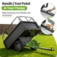 thumbnail image 4 of 600 LBS Capacity ATV Dump Cart Trailer, Heavy Duty Steel Hauler with Dual Control Dumping & 16" Tires for Garden, 4 of 17
