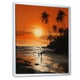thumbnail image 2 of Designart "Beach horizon Sunset II" Nautical & Beach Floater Framed Wall Art Living Room, 2 of 7