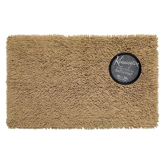 Shaggy Cotton Chenille Bath Room Rug, Size 21"x34" in Linen