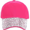 thumbnail image 3 of CUKOLSXA Women's Hats & Caps Baseball Hat Shiny Rhinestone Brim Baseball Cap for Women Sparkle Velcro Ponycap Adjustable Trucker Hat Outdoors Sun Cap, 3 of 4