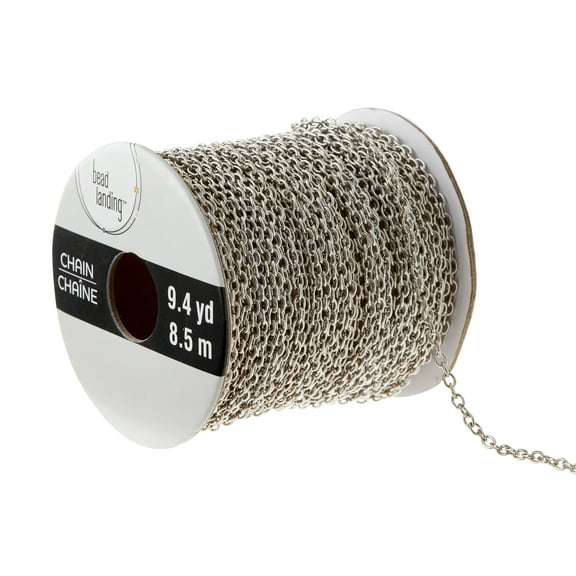 6 Pack: 9.4 yd. Rhodium Chain Spool by Bead Landing