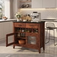 thumbnail image 4 of Demi Bonn 39" Sideboard Buffet Cabinet with 2 Drawers and 1 Open Compartment, Kitchen Storage Cabinet, Wood Coffee Bar Buffet Table for Dining Room, Brown, 4 of 9