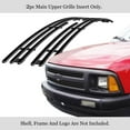 thumbnail image 2 of APS Compatible with Chevy S-10 1994-1997 & Chevy S-10 Blazer 94-97 Fit 2 Door Only Main Upper Stainless Steel Black 8x6 Horizontal Billet Grille Insert C65716J, 2 of 7