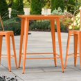 thumbnail image 6 of 32" Square All Weather Orange Metal Restaurant Patio Bar Height Table For Indoor or Outdoor Use, 6 of 6