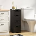 thumbnail image 4 of Costway Bathroom Storage Cabinet with 4 Drawers Cut-out Handles Anti-toppling Device Black, 4 of 11