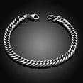 thumbnail image 6 of K-KED Men's Stainless Steel Silver Heavy Thick Link Cuban Curb Chain Bracelet Gift US., 6 of 9