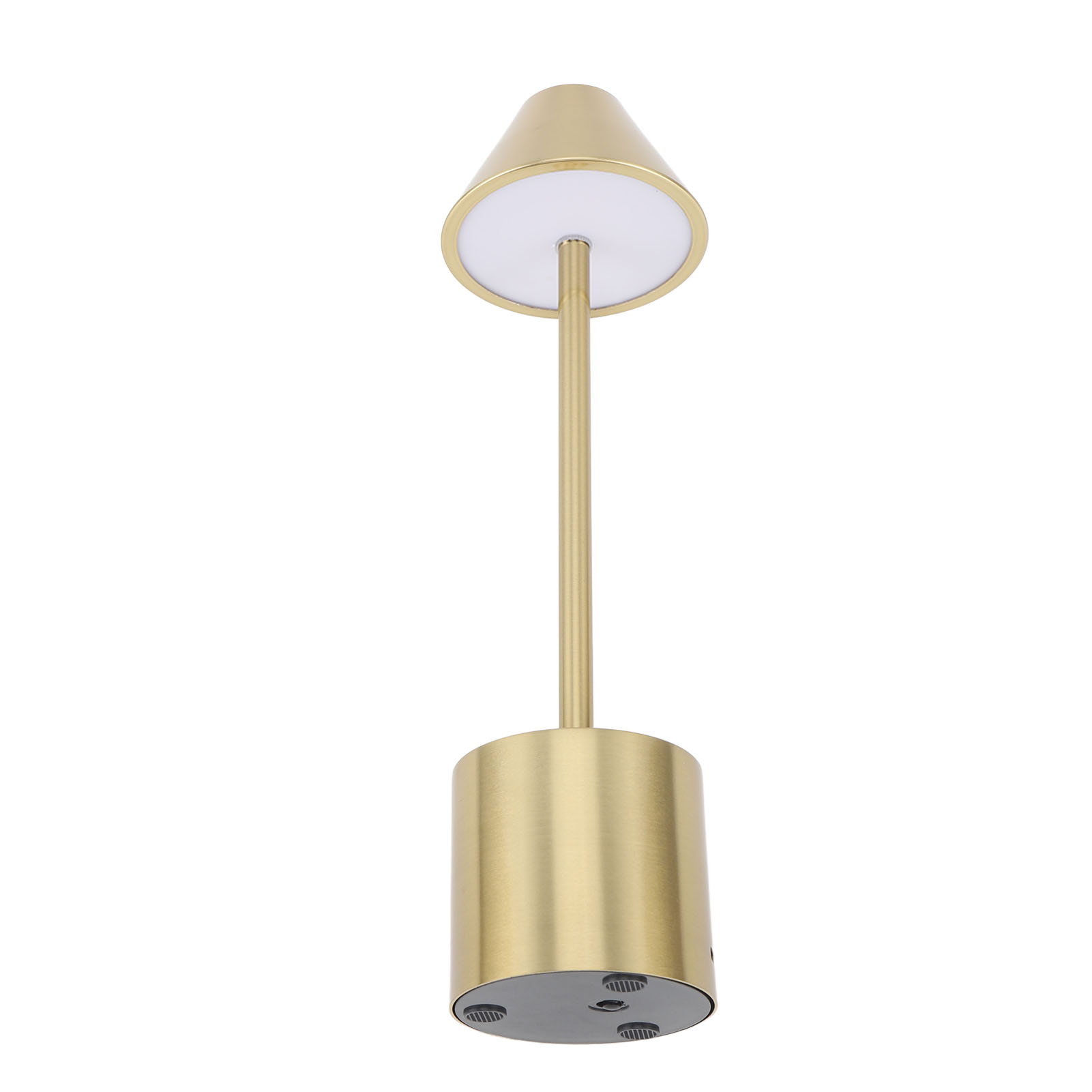 Lampe De Table LED Rechargeable HERCHR - 3 Niveaux De Lumière, Portable, Batterie 2000mAh, Design Métal Doré