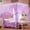 Purple, variant on Romantic Princess Lace Bed Canopy with Mosquito Net - Simple 4 Corners Post Curtains for Twin, Full, Queen, King Beds