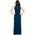 thumbnail image 5 of KOH KOH Long Sleeveless Bridesmaid Wedding Party Guest Summer Flowy Casual Brides Formal Evening Sexy Halter Neck Maxi Dress Gown For Women Blue Teal X-Large US 14-16 NT012, 5 of 6
