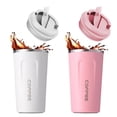 thumbnail image 1 of 2 tazas térmicas de acero inoxidable 304 de 18 oz/510 ml con tapa, vaso de vacío para bebidas de café frías y calientes, taza de café aislada para oficina, automóvil y estacionamiento, 1 of 6