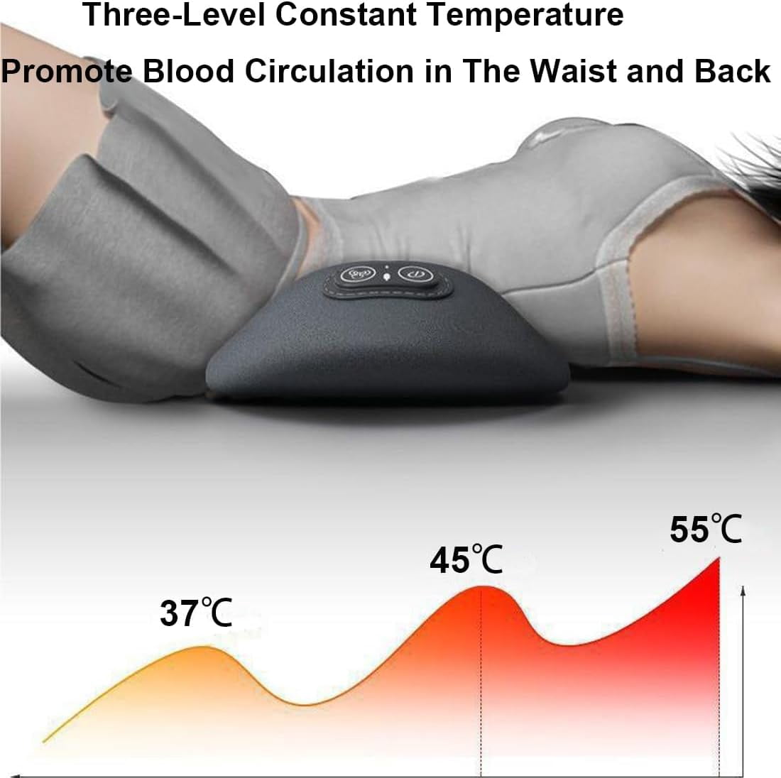 KANOHENO Triple Fusion Back Massager with Traction, Vibration & Heat, Relieves Tension and Muscle Pain – Deep Tissue Relaxation for Back, Neck, Shoulders & Legs