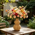 thumbnail image 4 of Honmine Wicker Style Flower Basket Vase, Imitation Rattan Woven Floral Arrangement Box, Decorative Art Object for Living Room, Tabletop, Fresh Flower Holder, 4 of 6