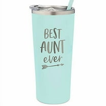 Best Aunt Ever Stainless Steel Personalized Tumbler - Insulated Cup with Cute Design - Slide Close Lid with Straw - For Pregnancy Announcements - Valentine's Day - Best Aunt Ever Gifts