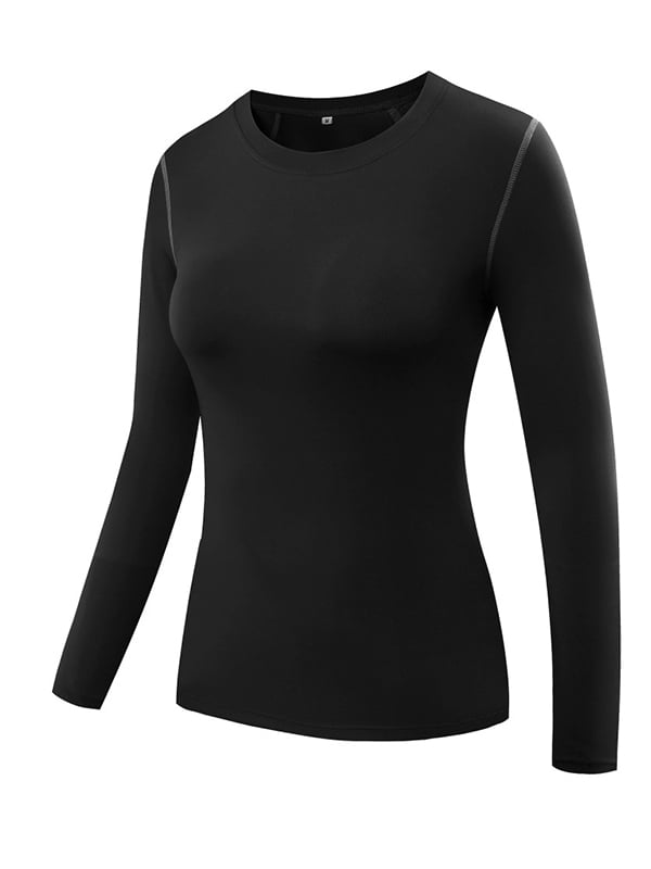 Esho - Women Compression Long Sleeve Yoga Tops Gym Workout T-shirts - Walmart.com - Walmart.com