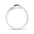 thumbnail image 2 of ANGARA Natural Semi Bezel-Set Solitaire Round Ruby Bypass Ring in 14K White Gold for Women (Size-5.5mm) | July Birthstone, Birthday, Anniversary, Jewelry Gift for Women | Natural Ruby Ring, 2 of 10
