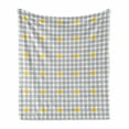 thumbnail image 1 of Abstract Soft Flannel Fleece Throw Blanket, Grey and Yellow Repetitive Polka Dots Geometric Illustration, Cozy Plush for Indoor and Outdoor Use, 70" x 90", Earth Yellow Pale Grey, by Ambesonne, 1 of 5