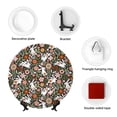 thumbnail image 4 of Balery Rabbits on Floral Print Bone China Decorative Plate Ceramic Dinner Plates Art Crafts with Display Stand-8in, 4 of 6
