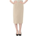 thumbnail image 2 of Women's Basic Modest 26" Below the Knee Length Stretch Knit Straight Skirt, 2 of 10