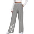 thumbnail image 3 of Gibobby pantalones de hombre Pantalones largos de mujer con bolsillos, pantalones deportivos informales, pantalones con cordón de cintura alta, pantalones de pierna recta, pantalones suaves（Gris， L), 3 of 5