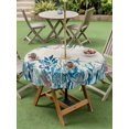 thumbnail image 4 of Outdoor Tablecloth with Umbrella Hole for Patio/Picnic/Party/Camping, Coastal Green Seaweed Waterproof Table Cloth Round Cover Washable, Summer Beach Coral Starfish Rustic (Dia 60"), 4 of 8
