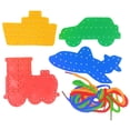 thumbnail image 2 of 4 unids/set formas de cordones de transporte, cordones para enhebrar, juguetes educativos para niños, bordado de hilo educativo, jueguetes de regalo DIY, 2 of 4