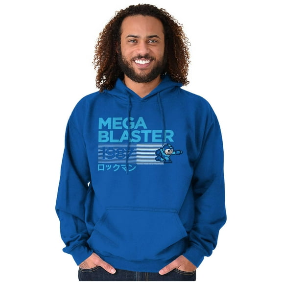 Classic Video Game Mega Man Blaster Unisex Plus Size Hoodie Brisco Brands 2X